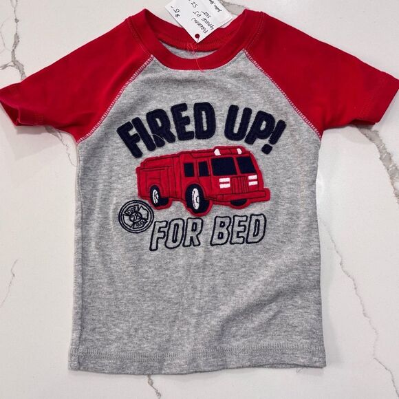 Carter’s | Boys FIREMAN 4-piece PAJAMA SET Pjs Snug Fitting Firetruck Size 2T - Picture 2 of 16